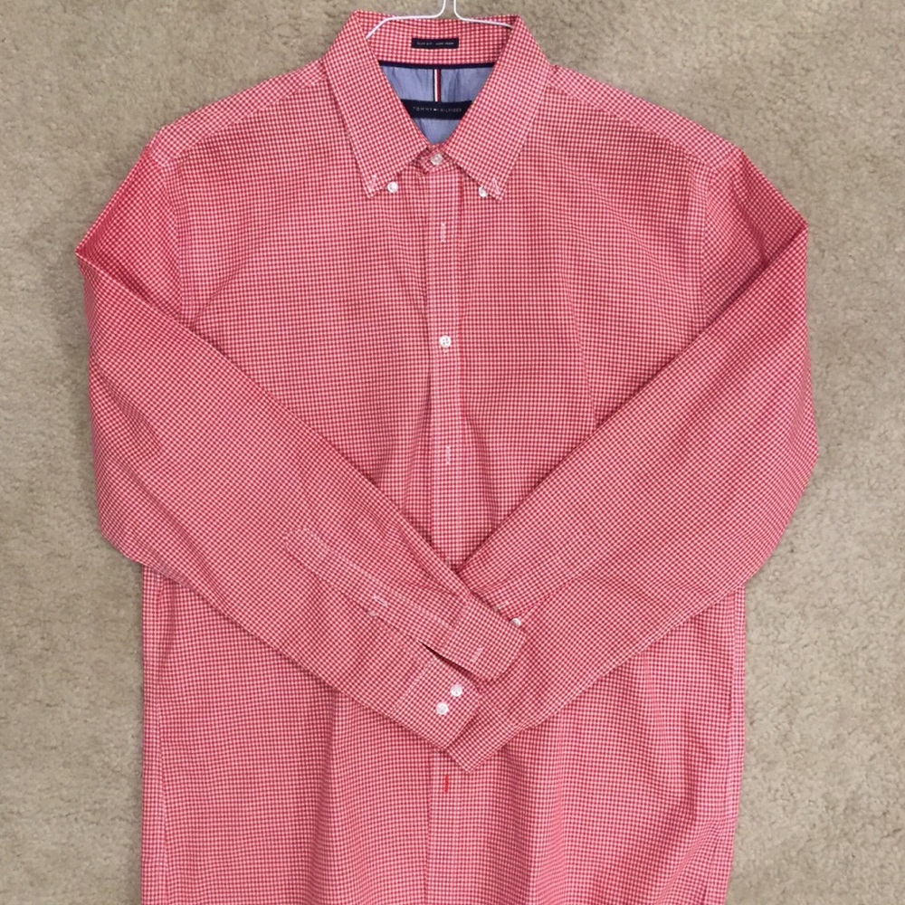 Men’s Red Gingham Dress shirt / Size 16.5 32/33